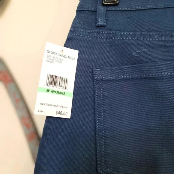 *NWT* Gloria Vanderbilt AMANDA , Original Slimming Jean Navy Size 8P - Picture 4 of 5